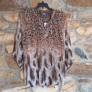 I Jeans by Buffalo animal print sheer blouse